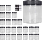 8oz Plastic Jars With Lids, Airtight Container for Food Storage, Clear Plastic Jars Ideal For Dry Food, Peanut Butter, Honey Jam,Cosmetics, Cream, Bathroom and Storage(set of24)
