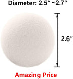 Otylzto Wool Dryer Balls 6-Pack, Drying Balls for Laundry,Reusable As Natural Fabric Softener, Reduce Clothing Wrinkles, Drying Clothes Faster Eco-Friendly