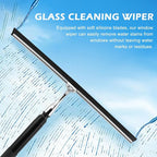Shower Squeegee with Long Handle, 17-60" Telescopic Window Squeegee with Streak-Free Silicone Blade, Adjustable Cleaning Tool for Glass Doors, Shower Walls, Tile, Car Windshield