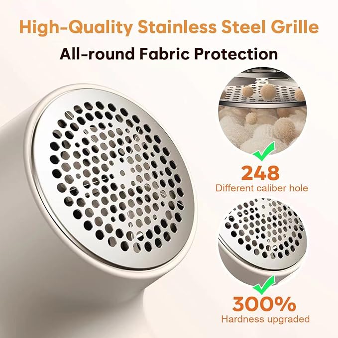 𝗥𝗲𝗰𝗵𝗮𝗿𝗴𝗲𝗮𝗯𝗹𝗲 Fabric Shaver, coldSky Lint Remover for Clothes with 3 Replaceable Blades, Electric Lint Shaver with Digital Display, 3-Speeds Defuzzer for Removing Fuzz and Pill from Sweater