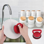 Cast Iron Cleaner Scrubber+Tray with Handle, Welded Chainmail Scrubber for Pan Pot Grill Oven Wok Cleaning- Small Ring Chain Scrub Metal Scraper Brush Iron Skillet Steel Wool Scrubber Steel Sponge