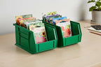 Hudson Exchange 9-1/2" x 6" x 5" Plastic Stackable Storage Bin and Hanging Container (Green, 1 Pack)