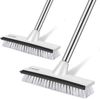 SetSail Floor Scrub Brush with 51-Inch Long Adjustable Handle 2 in 1 Scrape Brush Stiff Bristle Floor Scrubber for Cleaning Shower Bathroom Garage Kitchen Wall Deck Tub Tile, 2 Pack