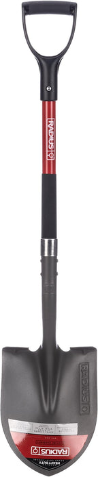 Radius Premium D-Handle Round-Point Shovel, Fiberglass Shaft