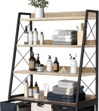 Herture Laundry Basket, 3 Section Laundry Hamper with 4 Tiers Shelf, Pull-Out and Removable Laundry Bags, Large 3 x 15.87 Gallons, for Laundry Room Bathroom Greige PF05XLZ