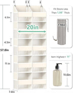 UVIAHOMI Heavy Duty Over The Door Organizer 5 Tiers, Extra Large Behind Door Storage of 10 Big Front & 10 Mesh Pockets, 80lb Weight Capacity, Hanging Doors Storage for Closet Bedroom Nursery, Beige