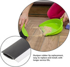 4 Pcs Dustpan Edge Strip Replacement Dust Pan Edger Lip Strips Parts Garbage Shovel Closing Inlet Soft Pressing Lips Protector Rubber Dustpan Repair Accessories for Home and Office Black