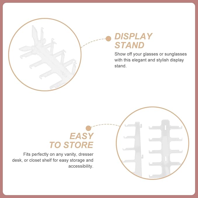 VICASKY Multi-Tier Glasses Rack Sunglasses Stand Holder 6-Layer Plastic Eyewear Organizer for Tabletop Display and Storage