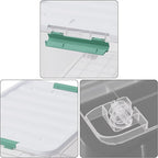 4-Pack Clear Plastic Storage Box with Wheels, 85 Quart Large Plastic Storage Bins with Latch Lids