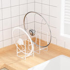 2 Large 2 Small Plate Organizers Holders Upright Cabinet Dish Drying Racks Metal Plate Dish Organizers Racks Stands for Countertop and Cupboard Black