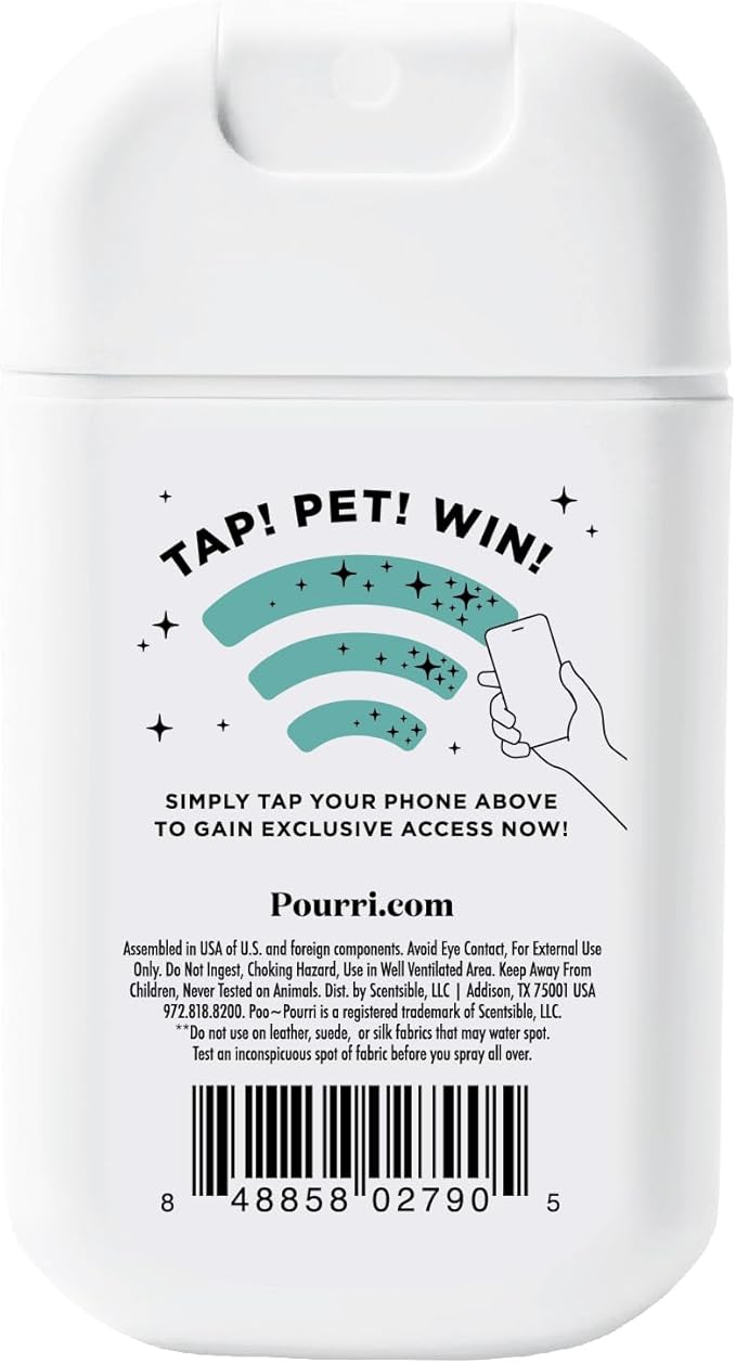 Poo-Pourri Pawsitively Fresh Pocket Deodorizer Spray – Dog & Cat Odor Remover – Plant Based Ingredients – Vet Recommended – Great for Air, Carpet, Fabric, Litter Box, Urine & Strong Pet Odors