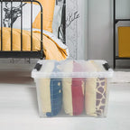 50 Quart Plastic Storage Container with Wheels, Clear Large Storage Bin, 4 Packs