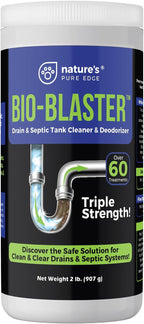 Enzyme Drain and Septic Cleaner and Friendly Bacteria Booster. Extra Large 2 lb. Deodorizes and Unclogs Pipes - Septic Tanks - RV Tanks-and More. No Caustic Chemicals! Dissolves Fats, Oil, and Grease.
