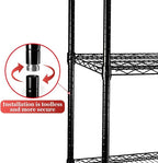 SUNLPH Heavy Duty 5-Tier Wire Shelving Adjustable Shelves Unit Metal Storage Rack Flat for Laundry Kitchen Pantry Garage Closet Organization (Black, 47.1" L x 17.6" W x 72.2" H)
