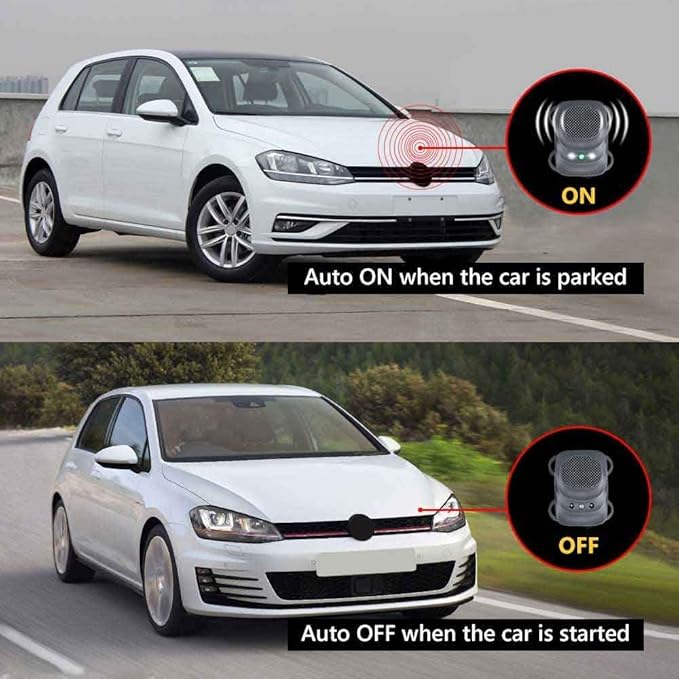 Under Hood Rodent Repellent for Car Engine with Strobe Lights Ultrasonic Mouse Repellent Mice Deterrent Rat Repeller Squirrel Repeller RV Protection for 12V 24V Car Battery 2 Pack