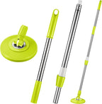Spin Mop Replacement Handle 360 Degree Spin Mop Pole Handle Replacement Rotating Telescopic Stick for Head Replace Spinning Household Cleaning Accessories for Home(Green)