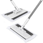 Mini Sweeper Mop,Masthome Reusable Clamp Mop with 50 " Stainless Steel Handle,1 Second Installation,Compatible with Swiffer Pads,Flat Dust Mops for House Wall, Windows, Corners - 1 Sweeping Cloth