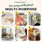 Reusable Paper Towels - 10 Pack - Roll of Washable Cotton Cloth Paper Towels - Paperless Reusable Napkins Cloth Washable - Absorbent + Long Lasting - Zero Waste Products - (Sunshine)