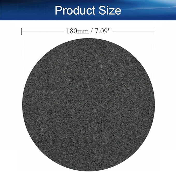 Auniwaig 1000-Grits 7 Inch Scrubber Scouring Pads Gray-Multipurpose, Drill Scuffing Disc Hoop and Loop Cleaning Kit for Bathroom & Kitchen 6pcs