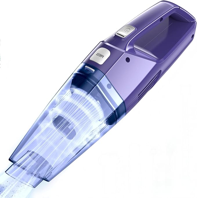 Handheld Vacuum Cordless – Car Vac Portable with 8KPA & Multi Accessories & Low Noise, Lightweight Hand Held Vacuum Cordless Rechargeable for Car/Home/Dust/Pet Hair, Mine Portable Vacuum