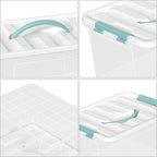 Xyskin 6 Pack 14 Quart Stackable Plastic Storage Bins with Lids and Latching Buckles, Storage Latch Box/Bins, Clear