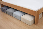 Pack of 3, Folding Under the Bed Storage Bins with Lids, Clothes, Shoes, Blanket, Bedding Closet Organizer Containers, Bedroom Storage Organizer Basket, Space Saving Organiser Bins, Light Gray