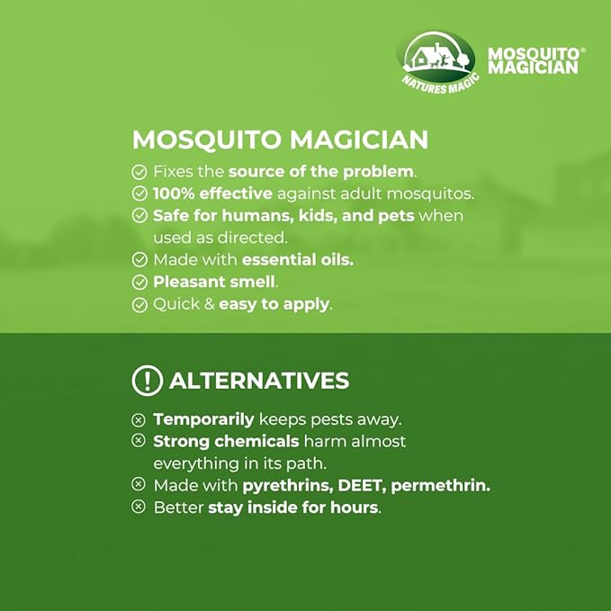 Mosquito Magician Indoor and Outdoor Spray - Use for Carpet, Furniture, Bedding, Couches & Pets – Plant-Sourced with Essential Oil– Rosemary, 16 OZ