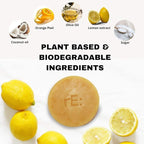 RE: REKURATOR Dishwashing Soap with Loofah Sponge – Eco-Friendly, Gentle, Plant-Based Dish Bar, No Artificial Dyes or Fragrance (Citrus Scented), 5.1 oz