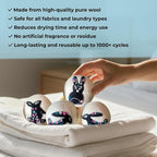 Ezhippie Quality Wool Dryer Balls - 6 XL Rabbit Pack - 1000+ Loads - Pure Organic Wool - Reusable Natural Fabric Softener Perfect with Essential Oils, Reduce Clothing Static and Wrinkles