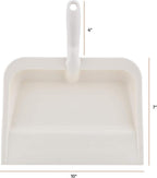 Superio Heavy Duty Plastic Dustpan with Comfort Grip Handle White, Durable, Lightweight Multi Surface Dust Pan Easy Broom Sweeping, 10 inch Wide, 2-Pack