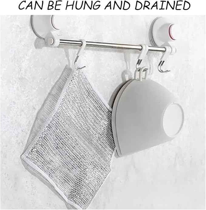 10 PCS Multipurpose Wire Dishwashing Rag for Wet and Dry,Non-Scratch Wire Dishcloth,Scrubbing Wire Dishwashing Rags,Time-Saver Kitchen Wipes Cleaning Cloths (Monolayer)