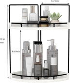 Dorhors 2-Tier Rustic White Corner Bathroom Shelf