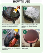 Pot Bottom Black Stain Cleaner Kit, Multi-purpose Oil Stain Remover, Pot and Pan Bottom Cleaning Paste,Powerful Kitchenware Cleaner, Cooktop Pot Cleaner Effortless for Burned Cookware (260g) (1)