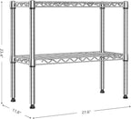 IZEUK 2 Tier Adjustable Metal Storage Shelving Unit, Heavy Duty Wire Rack Organizer for Kitchen, Living Room or Office, 220 lbs Capacity, 27.6 W x 11.8 D x 23.4 H, Chrome