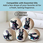 Ezhippie Quality Wool Dryer Balls - 6 XL Rabbit Pack - 1000+ Loads - Pure Organic Wool - Reusable Natural Fabric Softener Perfect with Essential Oils, Reduce Clothing Static and Wrinkles