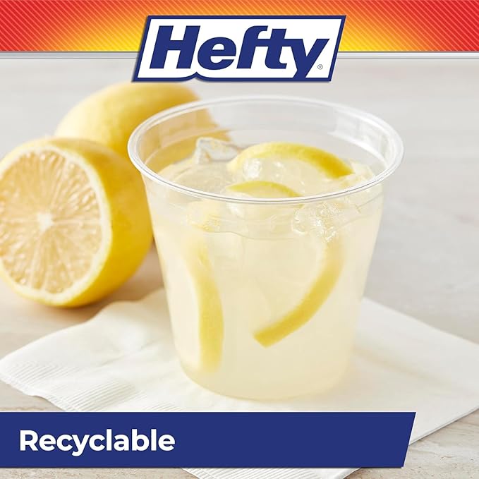 Hefty Party Perfect Clear Plastic Cups, 18 Ounce, 28 Count (Pack of 2)
