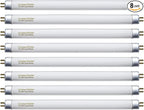 8 Pack F8T5/CW Fluorescent Bulbs, T5 12 inch 8 Watts Under Cabinet Light Bulb Cool White, G5 Mini Bi 420 Lumen