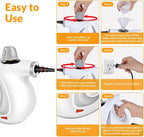Handheld Pressurized Steam Cleaner with 12 pcs Accessories, Steamer for Cleaning, Steam Cleaner for Home Use, Steamer for Cleaning Car, Furniture, Floor, Upholstery, Grout and Tile, Light Gray