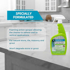 StoneTech Mold and Mildew Stain Remover Cleaning Kit | Kitchen, Patio, Shower, and Bathroom Cleaner for Natural Stone, Tile, and Grout, 2-Pack 24-Ounce Spray with Microfibers and Crevice Brushes