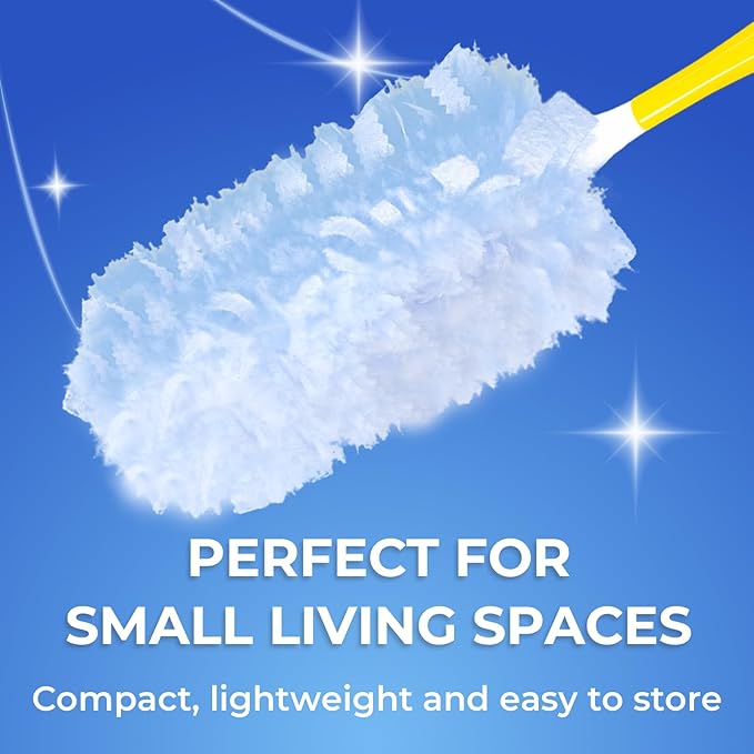 360° Heavy Duty Duster Refills for Swiffer,20 Count Duster Refills with 1 Handle,Dusting Furniture, Blinds, Ceiling Fans, Walls, Feather & Microfiber, Unscented,Disposable