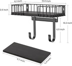 ORLESS Ironing Board Hanger Metal Wall Mount Iron and Ironing Board Holder, Laundry Room Decor and Storage with Large Storage Black Wooden Base Basket