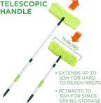 Pine-Sol Telescopic Microfiber Dry/Wet Mop – Dust Mopping for Cleaning Hardwood Floors, Tile, Laminate | Swivel Sweeper with Washable Pad and Extendable Metal Handle