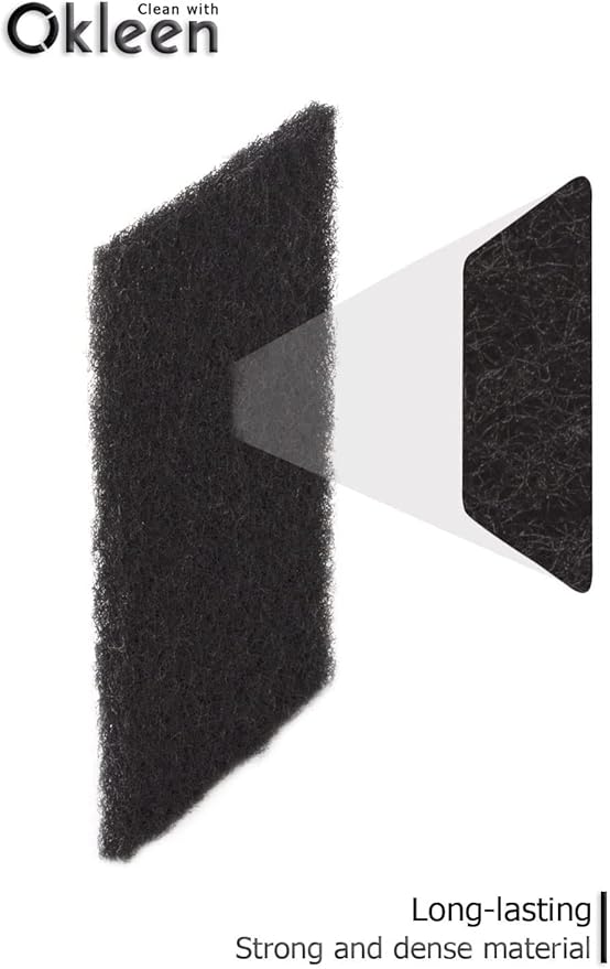 Delicate Scour Pads. Made in Europe. 12 Pack, 4 x 6 Inch Odorless General Purposes Scouring Scrubbers for Cleaning Dishes, Cutlery, Kitchen, Household & Outdoor Things (Black)