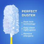 360° Heavy Duty Duster Refills for Swiffer,20 Count Duster Refills with 1 Handle,Dusting Furniture, Blinds, Ceiling Fans, Walls, Feather & Microfiber, Unscented,Disposable