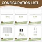 Golpart 6 Tier Shelf Adjustable Storage Mesh Gaps Metal Utility Shelves Wire Shelving Unit Organizer Rack for Home Kitchen Office Bathroom Pantry Room10 D x 16" W x 60" H Black
