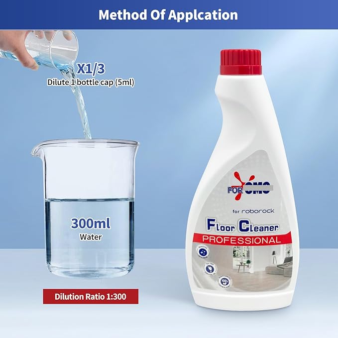 2 Bottle Original Scent Floor Cleaning Solution - For Roborock Robot Vacuum & Mop, Deep Cleans Hard Floors, Works With All Mopping Robot Vacuums