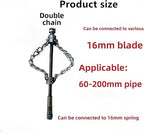 Flex-Shaft Sewer Descaling Chain - Drain Clog Remover Tool for 16mm Pipes, Drill-Powered PVC Pipe Maintenance, Spring Drain Opener for Sinks, Toilets, Boilers
