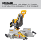 DEWALT Miter Saw, 12-inch Double Bevel Sliding Compound Miter Saw with XPS LED Shadow Light System, Includes Blade Wrench, Material Clamp and Dust Bag (DWS780)