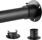 Closet Rods for Hanging Clothes, 1.3 Inch Diameter Heavy Duty Closet Rod 17-39 Inch Adjustable Clothes Hanging Bar Metal Black Shower Curtain Rods for Closet, Wardrobes, Bathroom, Windows