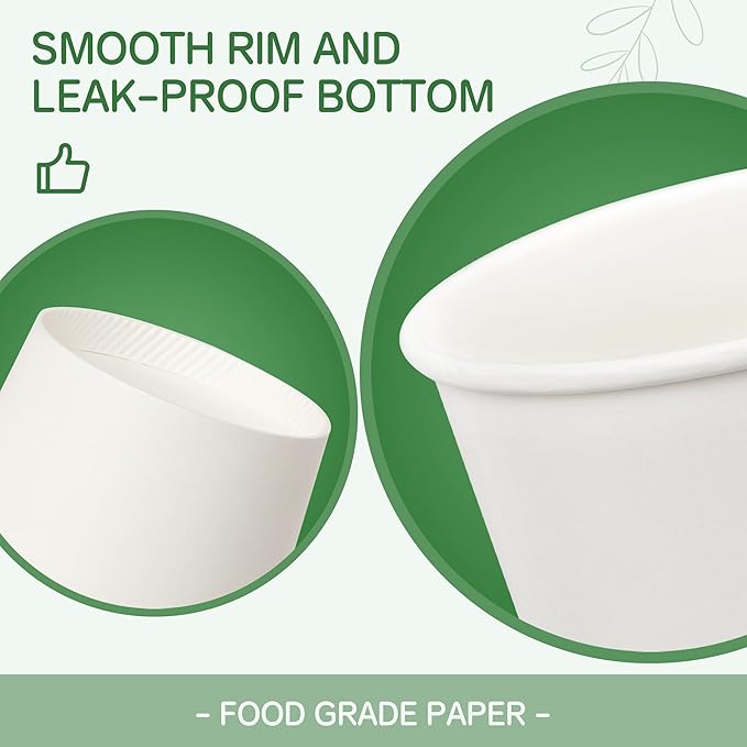 12 oz Coffee Cups with Lids 100 Pack, White Leak-Proof Disposable Coffee Cups for Hot/Cold Beverages, Party Supplies, To-Go Paper Cups for Coffee, Tea, Office, Picnic